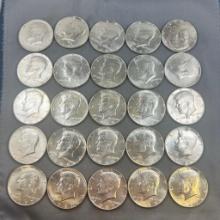 25- 40% Silver Half Dollars, sells times the money