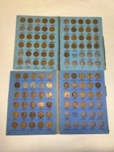 2- Near complete sets of 1941-1958 Wheat cents, books are rough