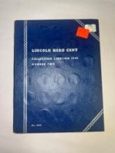 Lincoln Cent Book, 1941 and up, Wheat years complete, several other BU coins included