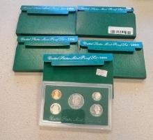 5- US Mint Proof Set, 1994-1998, SELLS TIMES THE MONEY