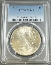 1922 Peace Dollar in PCGS MS64 Holder