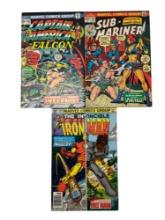 Vintage Captain America Iron Man & Sub-Mariner Comic Book Lot