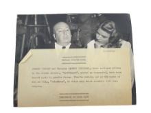 Alfred Hitchcock B&W Photograph Signed Autographed on Back with Doodle