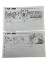 Tom and Jerry Vintage Storyboard Pencil Drawn Warner Brothers Animation Art