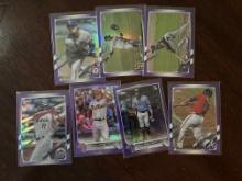 Lot of 7 Topps Chrome Purple Refractors MLB Cards