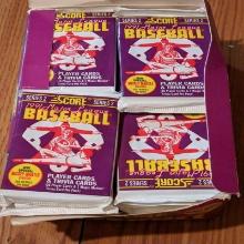 x36 card box being Score series 2 1991 MLB Trivia card wax packs