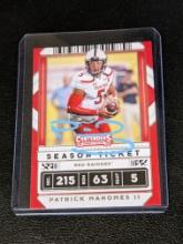 Patrick Mahomes II autographed card w/coa