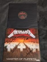 Metallica Autographed Record Cover (Hetfield, Hammett, Ulrich & Trujillo)/ with coa