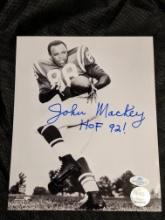 John Mackey autographed 8x10 photo with coa
