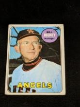 1969 Topps #182 Bill Rigney Vintage California Angels Baseball Card