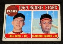 1969 Topps #304 Padres Rookies - Bill Davis / Clarence Gaston MLB Vintage