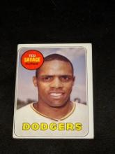 1969 Topps #471a Ted Savage Los Angeles Dodgers Vintage Baseball Card