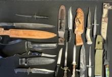 Lot 13 Various Hunting Filet Bowie Diving Knives