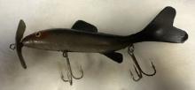 Unusual Early 1920s 8" Rubber 6 Hooker Musky Spinner Fishing Lure