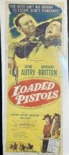 36" 1948 Gene Autry Loaded Pistols Columbia Pictures Movie Poster Broadside