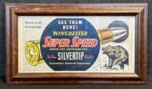 Winchester Super Speed .348 Win The New Silvertip Paper Advertising Framed Sign