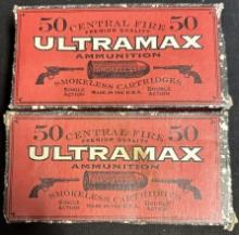 Pair FULL Ultramax 45 Colt 250 Grain Round Nose Flat Point Ammunition Ammo Boxes