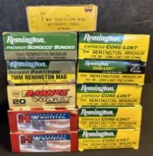 Huge Lot 11 7MM Hornady & Remington Magnum 139 150 165 175 Grain Ammo Boxes