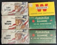 Lot 6 Boxes 32-40 Winchester 117 Rounds Remington & John Wayne Ammunition