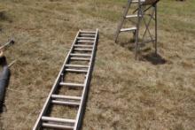 Extension Ladder and Small Aluminum A Frame Ladder