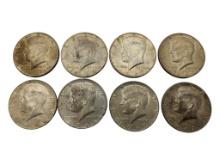 Lot of 8 Kennedy Half Dollars - 1965-1967 - 40% Silver