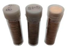 Lot of 3 Rolls of Lincoln Cents Pennies - 1981-P, 1981-D, 1983?