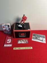Gordy Howe Autographed Figure, Book, Mini Banner With Photo