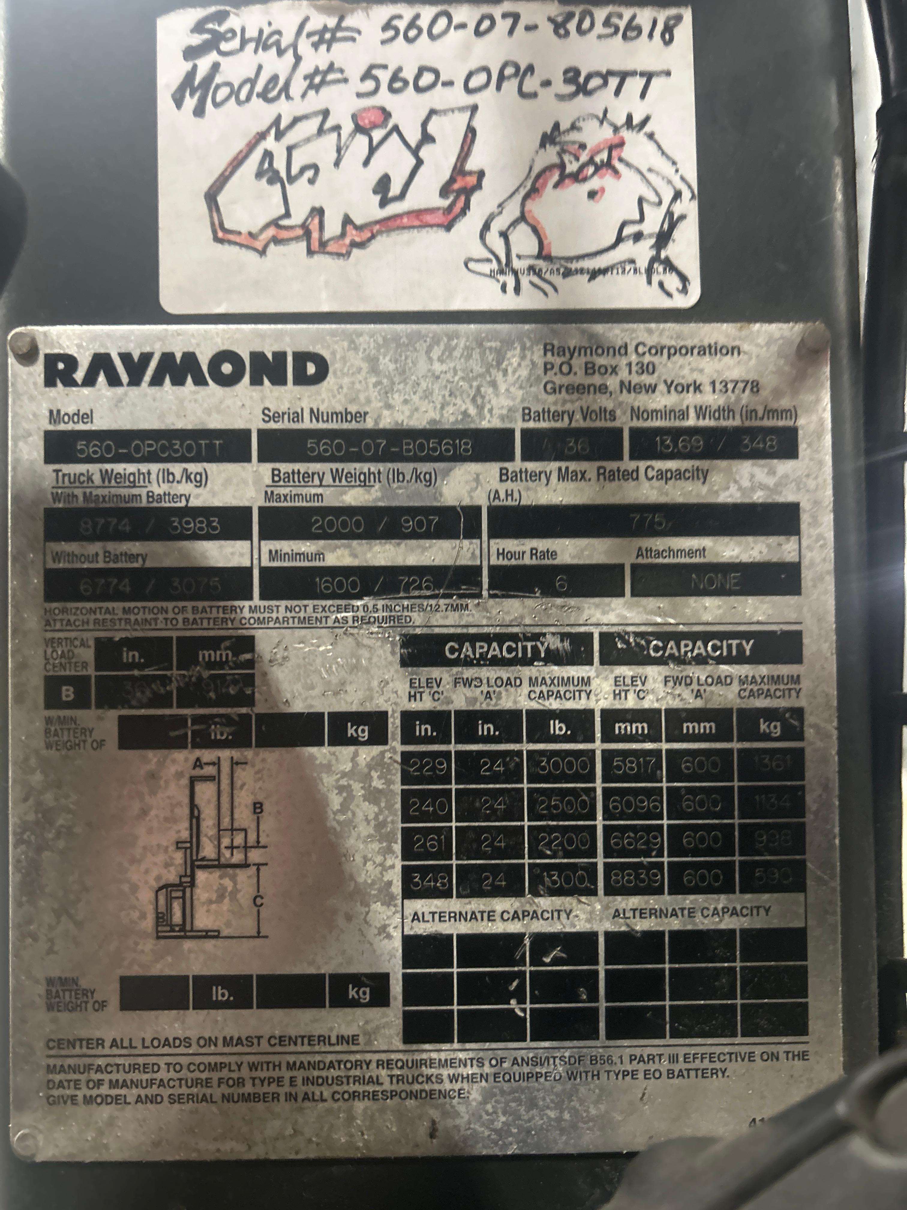 Wire Guided Raymond Order Picker Model 560-opc30tt