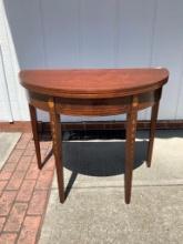 Federal Style Game Table With Bellflower Inlay
