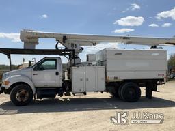 (Charlotte, MI) Altec LRV60E70, Over-Center Elevator Bucket Truck mounted behind cab on 2011 Ford F7