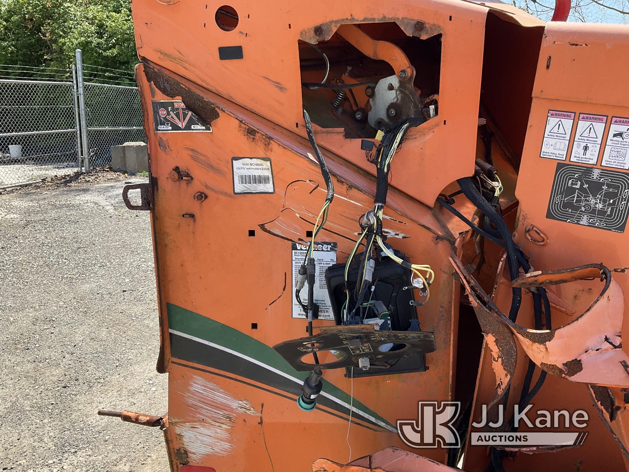 (Plymouth Meeting, PA) 2016 Vermeer BC1000XL Chipper (12in Drum), Trailer Mtd. Wrecked/Totaled: Was