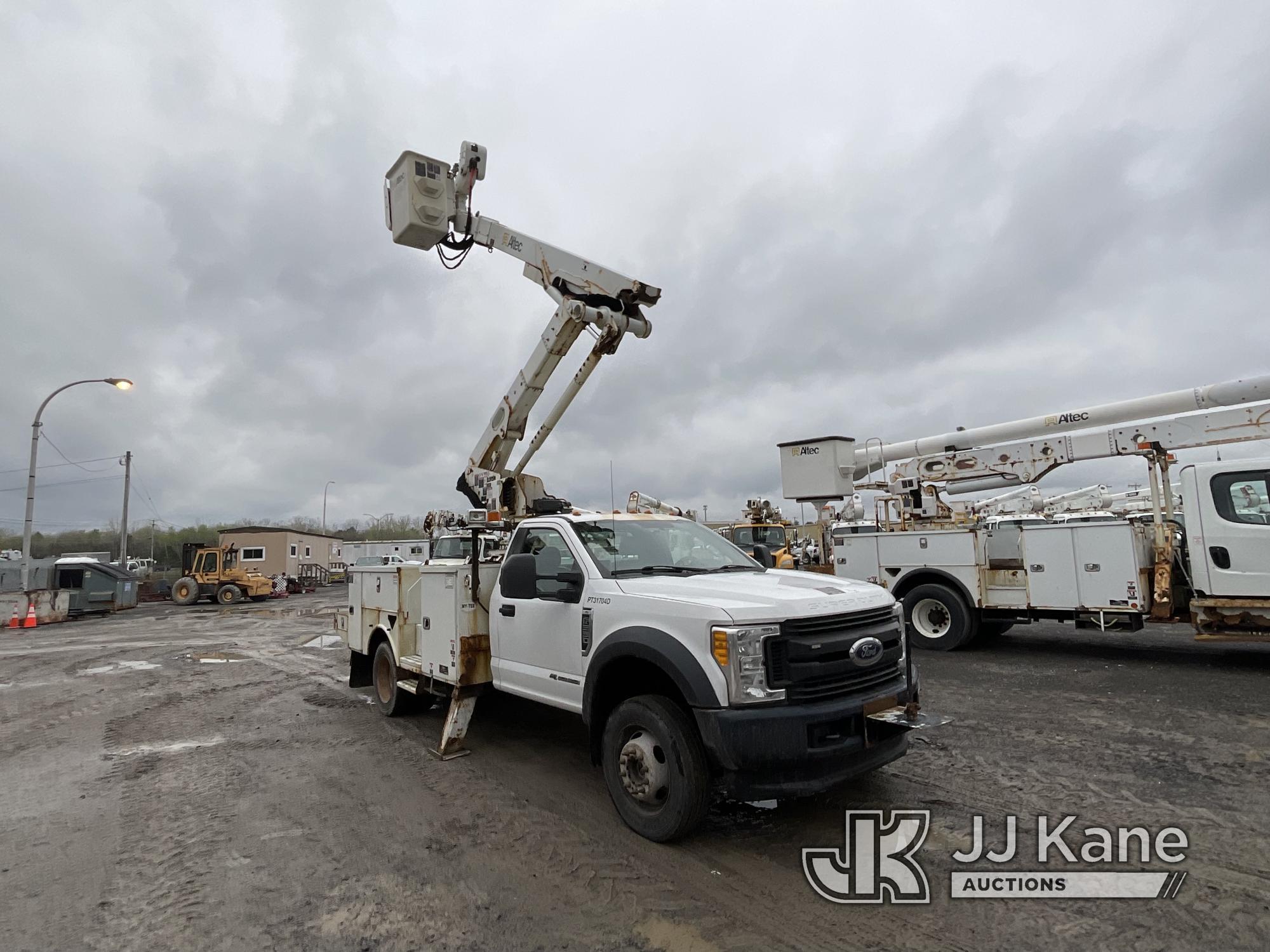 (Rome, NY) Atlec AT41M, Articulating & Telescopic Material Handling Bucket Truck mounted behind cab