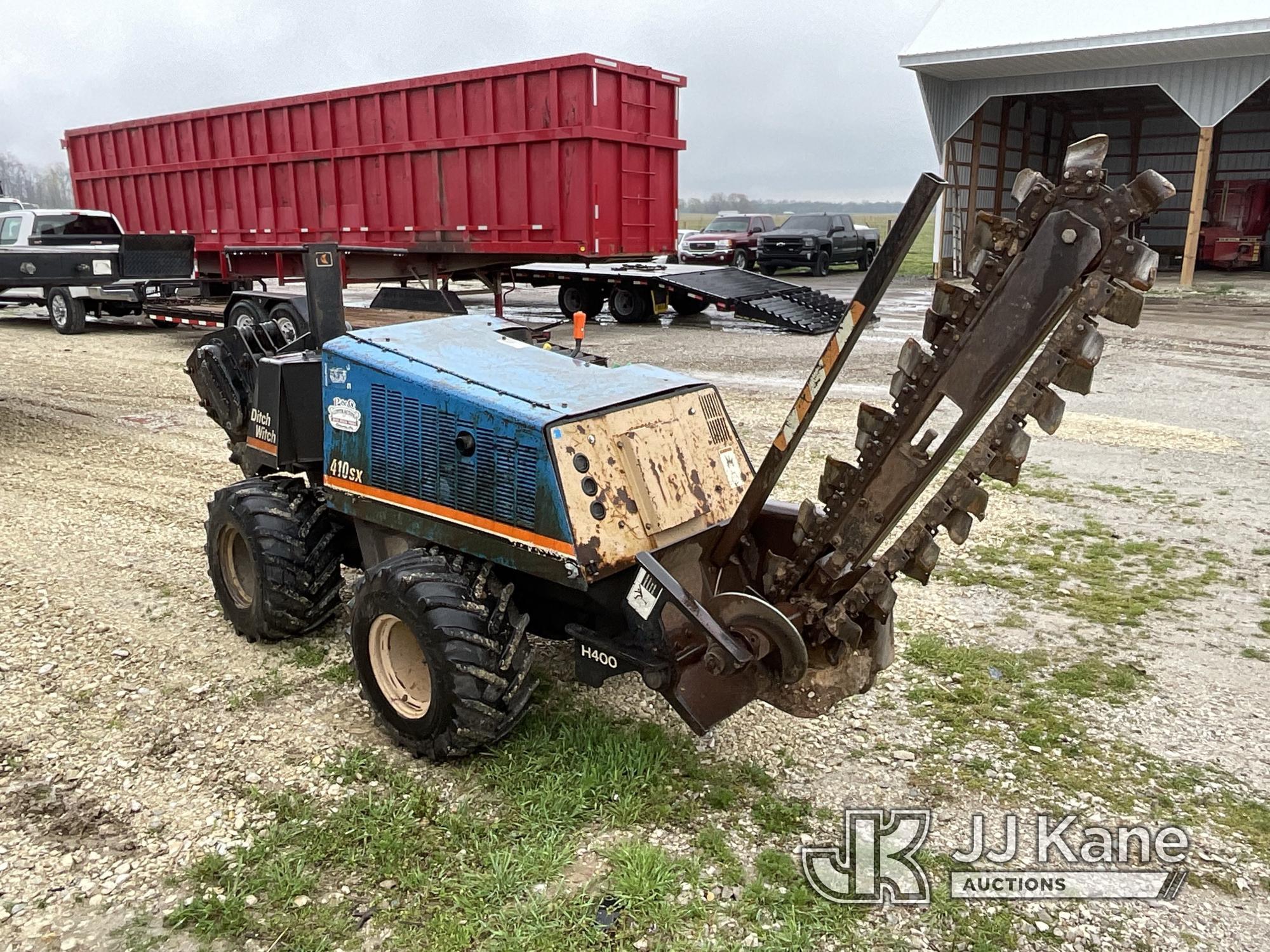 (Orleans, IN) 2003 Ditch Witch 410SXC Walk Beside Articulating Combo Trencher/Vibratory Cable Plow R