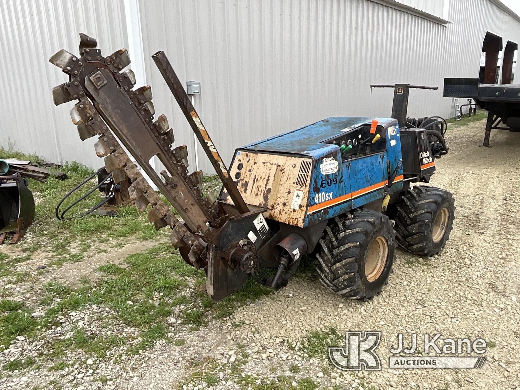 (Orleans, IN) 2003 Ditch Witch 410SXC Walk Beside Articulating Combo Trencher/Vibratory Cable Plow R