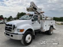 Altec TA40, Articulating & Telescopic Bucket mounted behind cab on 2007 Ford F750 Utility Truck Runs
