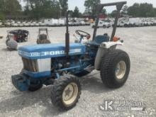 (Hawk Point, MO) Ford 1710 Rubber Tired Tractor Runs & moves) (Body damage, front steering is loose