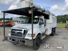 (Ashland, OH) Altec LR756, Over-Center Bucket Truck mounted behind cab on 2015 Ford F750 Chipper Dum