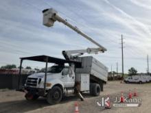 (Charlotte, MI) Altec LR756, Over-Center Bucket Truck mounted behind cab on 2013 Ford F750 Chipper D