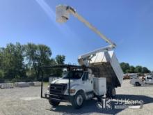 (Hawk Point, MO) HiRanger/Terex XT55, Over-Center Bucket Truck mounted behind cab on 2012 Ford F750