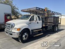 2011 Ford F750 Extended-Cab Flatbed Truck Runs & Moves