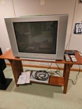 Sony 27 inch TV and a DVD player.