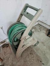 Garden hose on reel.