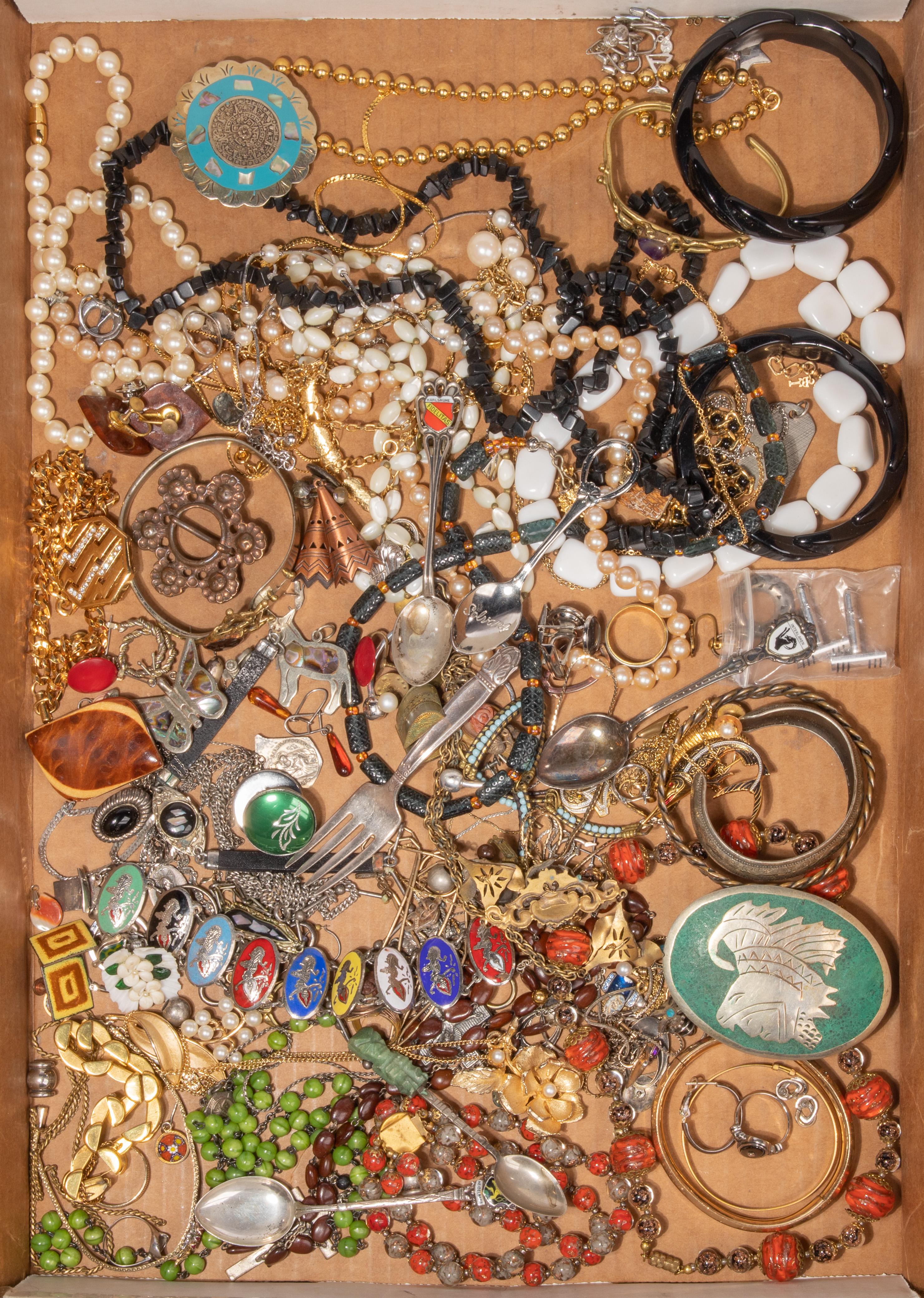 Gold, Sterling Silver, Rhinestone and Costume Jewelry Assortment