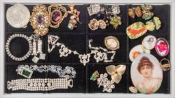Gold, Sterling Silver, Rhinestone and Costume Jewelry Assortment