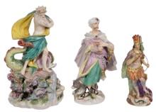 Meissen and Derby Porcelain Figurine Assortment