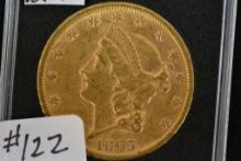 1865-S Liberty Head Twenty Dollar Gold Piece; MS