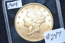 1904 Liberty Head Twenty Dollar Gold Piece; MS