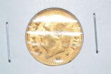 1910 Mexican Five Peso .900 Gold Piece; Unc.