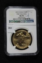 2013 $50 Gold Eagle; MS70