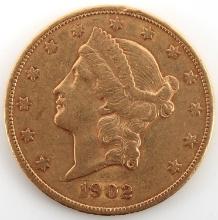 1902S TWENTY DOLLAR LIBERTY GOLD DOUBLE EAGLE COIN